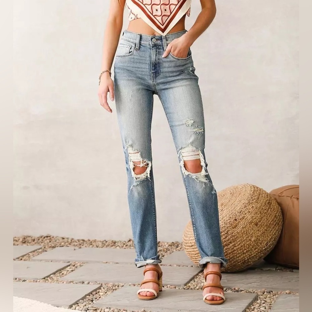 Women’s WILLOW & ROOT The Rise Up Stretch Jean- Size 24 / 29 inseam - Picture 3 of 9